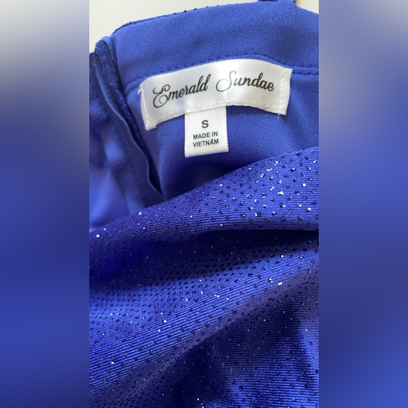 New boutique Emerald Sundae Sparkling Royal Blue Mini Dress multiple sizes nwt - Picture 5 of 6